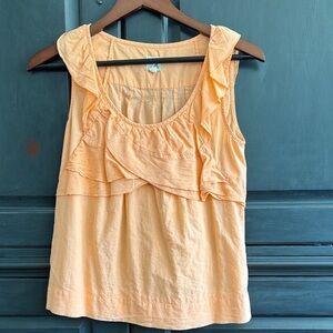 Elegant Peach Ruffle Tank Top